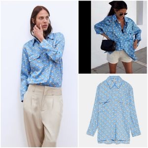 Zara Elephant Print Blouse Satin 